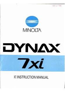 Minolta Dynax 7 xi manual. Camera Instructions.